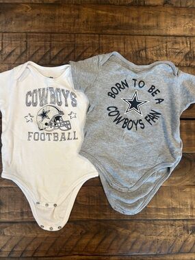 NFL Cowboys Baby One-Piece Bodysuits - White & Gray 🤠